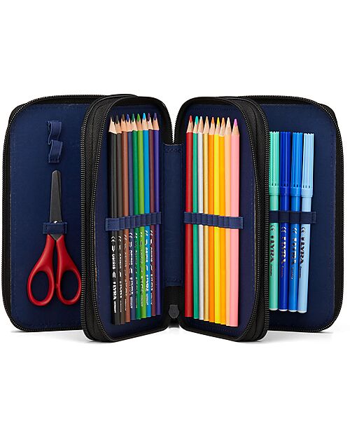 ergobag Astuccio Maxi Completo - 3 Zip e Tasca per Monete - Orsetto Inarrestabile Astucci per la Scuola