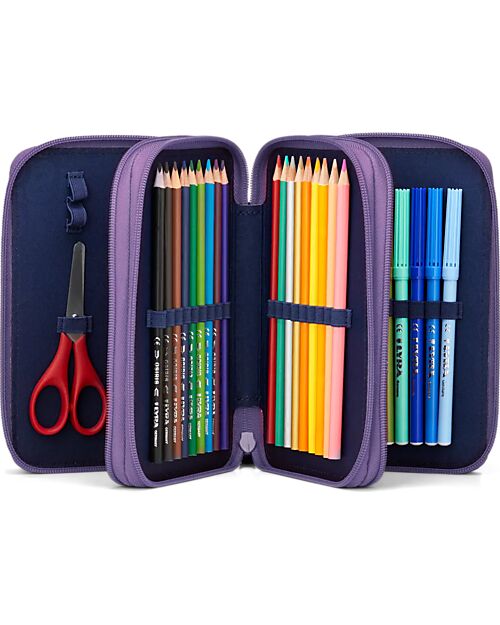ergobag Astuccio Maxi Completo - 3 Zip e Tasca per Monete - PonyBeardise Astucci per la Scuola