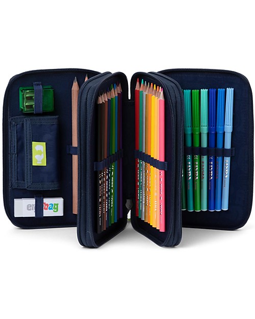 ergobag Astuccio Maxi Completo - 3 Zip e Tasca per Monete - Soccer FanBear Astucci per la Scuola