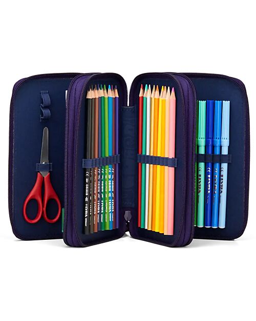 ergobag Astuccio Maxi Completo - 3 Zip e Tasca per Monete - StargazBear - Rosa - Lilla Astucci per la Scuola