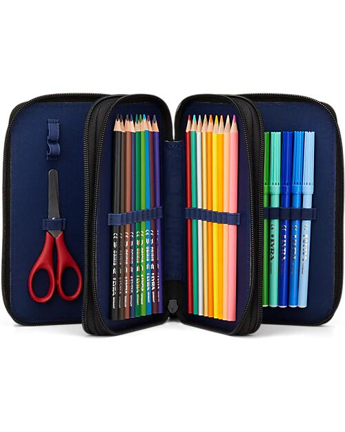 ergobag Astuccio Maxi Completo - 3 Zip e Tasca per Monete - Super ReflectBear Astucci per la Scuola