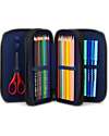 ergobag Astuccio Maxi Completo - 3 Zip e Tasca per Monete - TaekBeardo Astucci per la Scuola