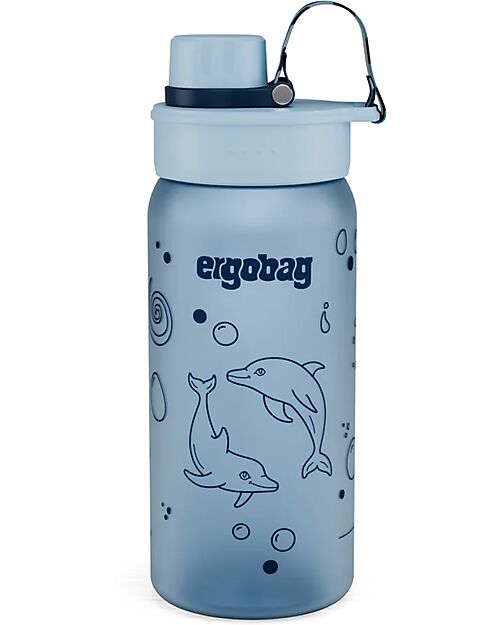 ergobag Borraccia con Apertura easy-to-drink - 500 ml - Delfino - Senza BPA Borracce non Termiche