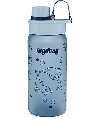 ergobag Borraccia con Apertura easy-to-drink - 500 ml - Delfino - Senza BPA Borracce non Termiche