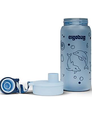 ergobag Borraccia con Apertura easy-to-drink - 500 ml - Delfino - Senza BPA Borracce non Termiche