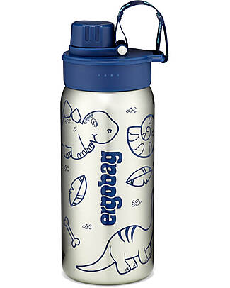 ergobag Borraccia con Apertura easy-to-drink - 500 ml - Dino Blu - Senza BPA Borracce non Termiche