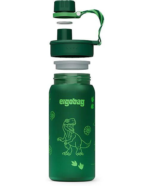 ergobag Borraccia con Apertura easy-to-drink - 500 ml - Dinosauro - Senza BPA Borracce non Termiche