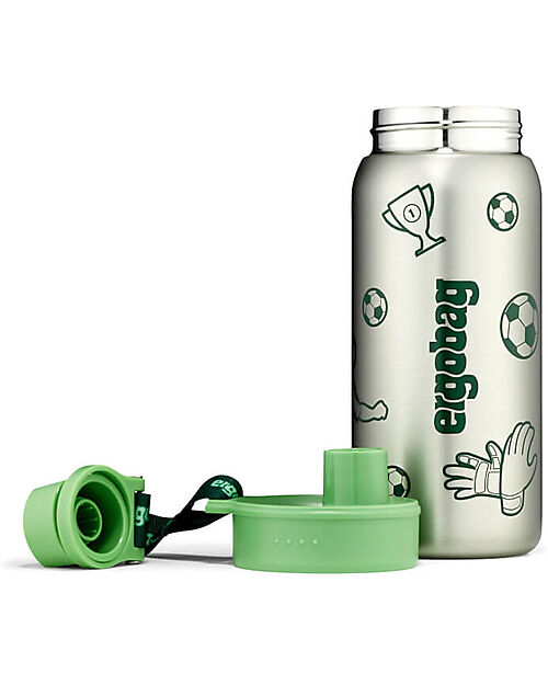 ergobag Borraccia con Apertura easy-to-drink - 500 ml - Football Verde - Senza BPA
 Borracce non Termiche