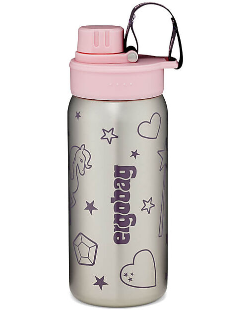 ergobag Borraccia con Apertura easy-to-drink - 500 ml - Unicorno Rosa - Senza BPA Borracce non Termiche