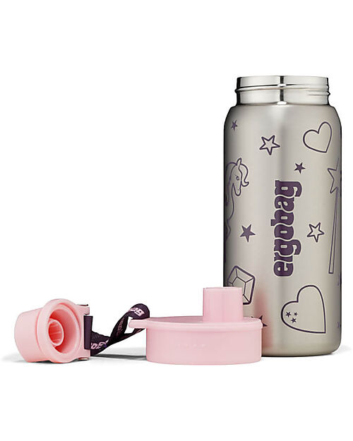 ergobag Borraccia con Apertura easy-to-drink - 500 ml - Unicorno Rosa - Senza BPA Borracce non Termiche