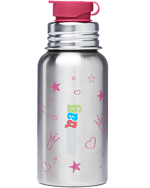 ergobag Borraccia in Acciaio Inossidabile - 500 ml -Pricesse- Senza BPA né ftalati! Borracce non Termiche