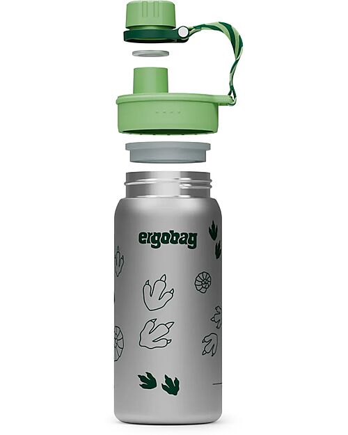 ergobag Borraccia Termica con Apertura easy-to-drink - 500 ml - Giungla - Senza BPA Borracce Termiche