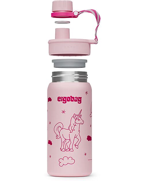 ergobag Borraccia Termica con Apertura easy-to-drink - 500 ml - Unicorno - Senza BPA Borracce Termiche