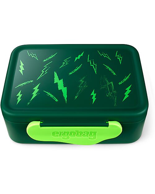ergobag Contenitore Porta Pranzo - Fulmini - Verde - 12 x 6.5 x 17 cm Porta Merenda