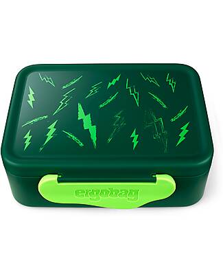 ergobag Contenitore Porta Pranzo - Fulmini - Verde - 12 x 6.5 x 17 cm Porta Merenda