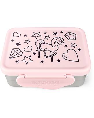 ergobag Contenitore Porta Pranzo - Rosa - Unicorni - 12 x 6.5 x 17 cm Porta Merenda