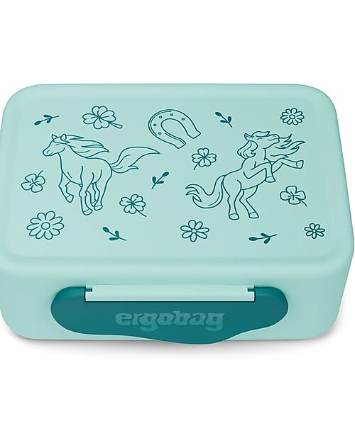 ergobag Portamerenda Cavallo - Verde Petrolio - 17x7x14 cm Porta Merenda