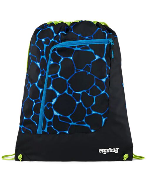 ergobag Sacca Sportiva Prime - Basic - Bearassic Garden - Blu - Realizzata con Bottiglie Riciclate! Sacche e Borse Sportive