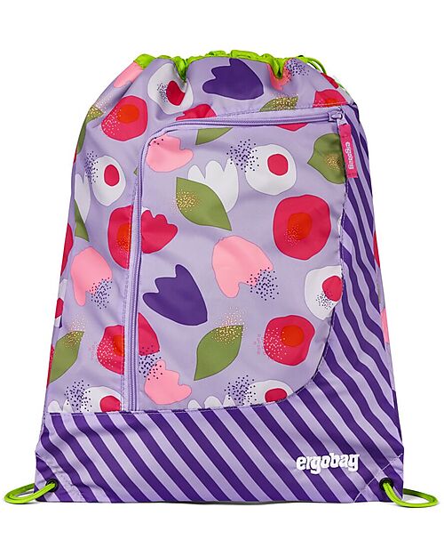 ergobag Sacca Sportiva Prime - Basic - Flower PowBear - Realizzata con Bottiglie Riciclate! Sacche e Borse Sportive