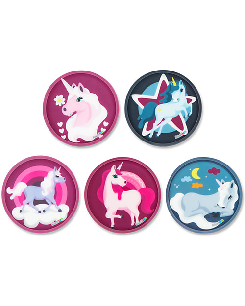 ergobag Set di 5 Kletties - Unicorno - Rinnova e Personalizza il Tuo Zaino Zaini Scuola