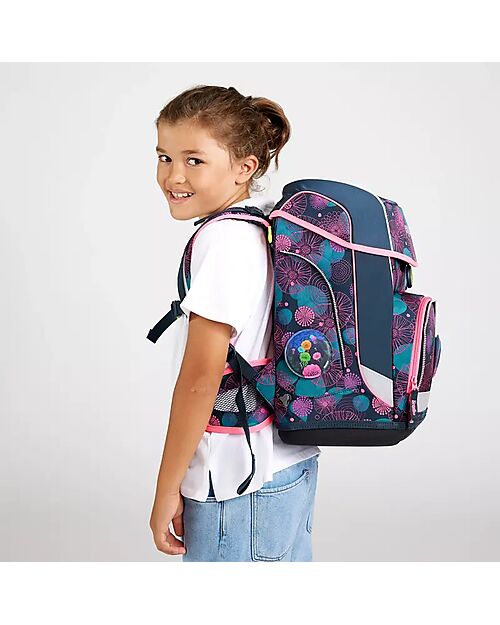 ergobag Set Scuola con Zaino Cubo Light - Astuccio Rigido - Astuccio Morbido - Sacca Sportiva e 5 Kletties - CoralBear Zaini Scuola