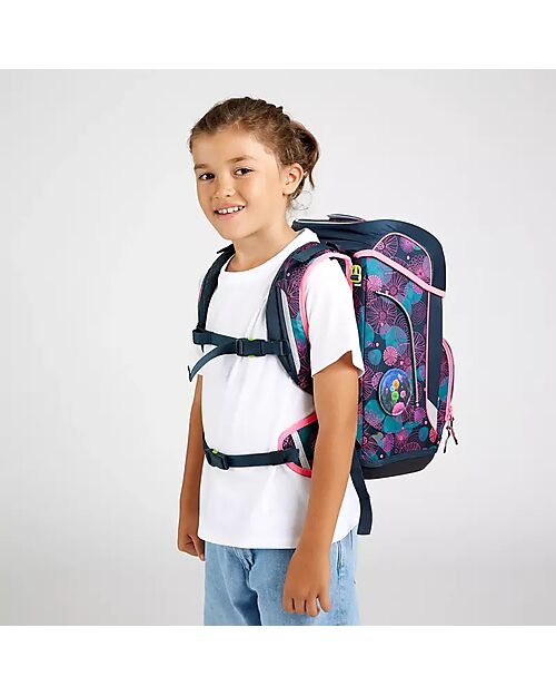 ergobag Set Scuola con Zaino Cubo Light - Astuccio Rigido - Astuccio Morbido - Sacca Sportiva e 5 Kletties - CoralBear Zaini Scuola