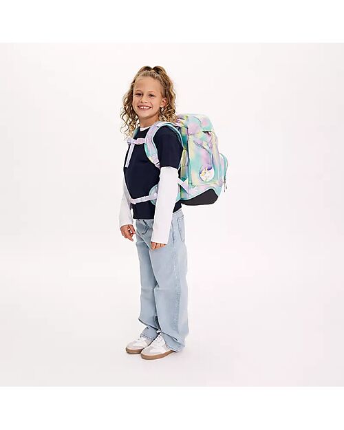 ergobag Set Scuola con Zaino Maxi 24 Litri + Zainetto Sportivo + Astuccio Rigido + Astuccio Morbido + Porta Quaderni A4 + 4 Kletties - Magic BubbleBear Zaini Scuola