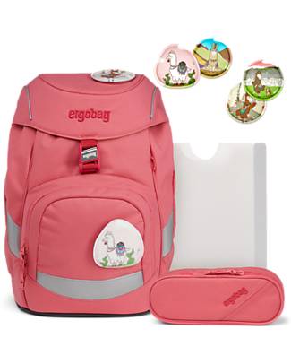 ergobag Set Scuola con Zaino Prime + Astuccio + Porta Quaderni + 4 Kletties  - AdoraBearl bambina