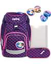 ergobag Set Scuola con Zaino Prime + Astuccio + Porta Quaderni + 4 Kletties - Pearl DiveBear Zaini Scuola