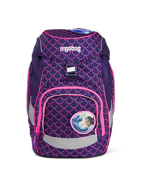 ergobag Set Scuola con Zaino Prime + Astuccio + Porta Quaderni + 4 Kletties - Pearl DiveBear Zaini Scuola