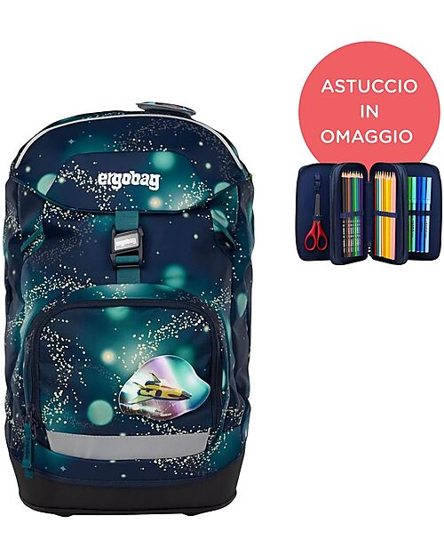 ergobag Zaino Ergonomico Elementari Prime Space TravelBear - Astuccio Omaggio! Zaini Scuola