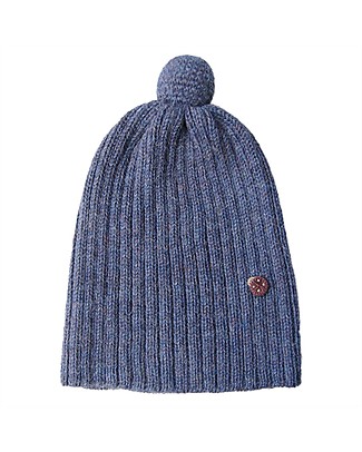 Esencia Cappellino PonPon con Coccinella, Blu (1-2 e 3-4 anni) - 100% Lana di alpaca Cappelli Invernali