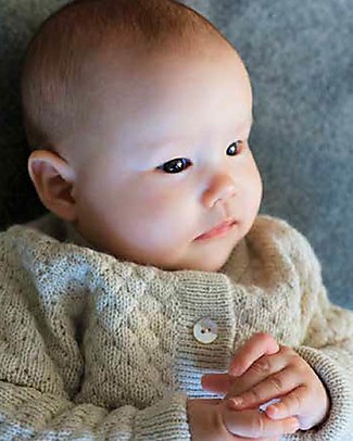 Esencia Cardigan Hanna (3-4 anni), Avorio - 100% Lana di Alpaca Cardigan
