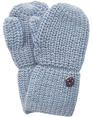 Esencia Guanti con Coccinella, Azzurro Acqua - 100% Lana di alpaca Guanti e Muffole