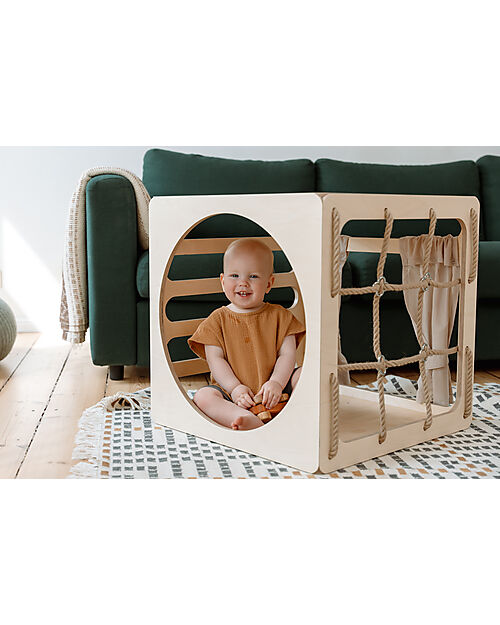Ette Tete Cubo Cubitri in Legno - Naturale - Perfetto migliorare le capacità motorie Giochi Montessoriani