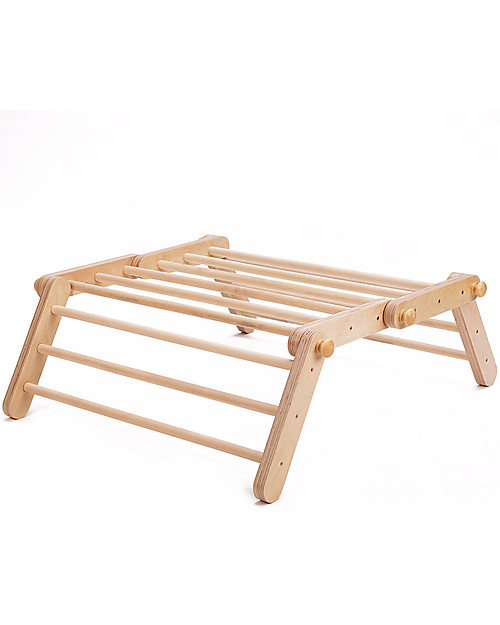 Ette Tete Nuovo Triangolo Pikler Mopitri Modificabile in Legno Mopitri con Rampa, Natural - Il gioco sicuro per piccoli scalatori! Giochi Montessoriani
