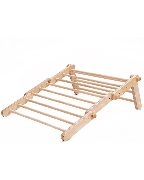 Ette Tete Nuovo Triangolo Pikler Mopitri Modificabile in Legno Mopitri con Rampa, Natural - Il gioco sicuro per piccoli scalatori! Giochi Montessoriani