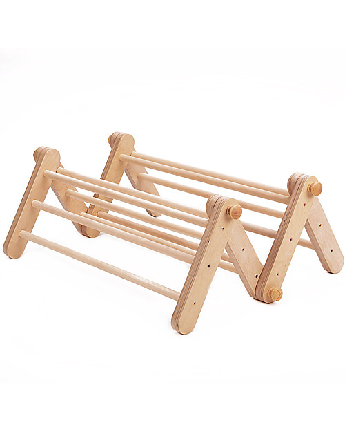 Ette Tete Nuovo Triangolo Pikler Mopitri Modificabile in Legno Mopitri con Rampa, Natural - Il gioco sicuro per piccoli scalatori! Giochi Montessoriani