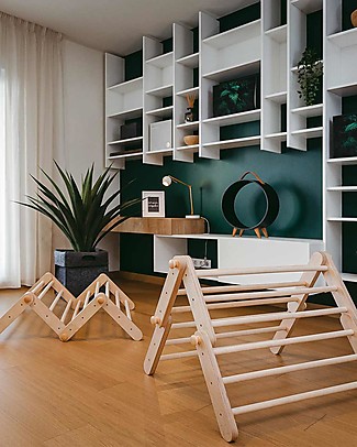 Ette Tete Nuovo Triangolo Pikler Mopitri Modificabile in Legno, Natural - Il gioco sicuro per piccoli scalatori! Giochi Montessoriani