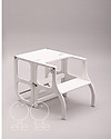 Ette Tete OUTLET Torre Montessoriana Convertibile Step'n'Sit, Bianco con Cinghie Argento - Pezzo di Showroom Torri Montessoriane_