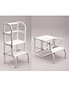 Ette Tete OUTLET Torre Montessoriana Convertibile Step'n'Sit, Bianco con Cinghie Argento - Pezzo di Showroom Torri Montessoriane_