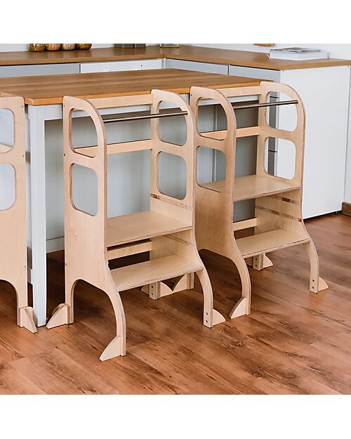 Ette Tete Piedini di Supporto Extra - Natural - Per Torre Montessoriana Step'n'Sit o Step Up Torri Montessoriane_