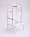 Ette Tete Torre Montessoriana Convertibile Step'n'Sit, Bianco con Cinghie Oro Torri Montessoriane_
