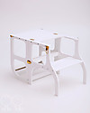 Ette Tete Torre Montessoriana Convertibile Step'n'Sit, Bianco con Cinghie Oro Torri Montessoriane_
