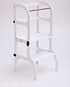 Ette Tete Torre Montessoriana Convertibile Step'n'Sit, Bianco con Cinghie Ottone Torri Montessoriane_