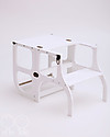 Ette Tete Torre Montessoriana Convertibile Step'n'Sit, Bianco con Cinghie Ottone Torri Montessoriane_