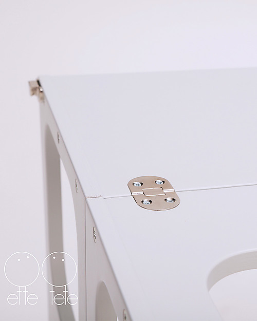 Ette Tete Torre Montessoriana Convertibile Step'n'Sit, Grigio Chiaro con Cinghie Argento Torri Montessoriane_