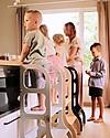 Ette Tete Torre Montessoriana Convertibile Step'n'Sit, Grigio Chiaro con Cinghie Ottone Torri Montessoriane_