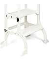 Ette Tete Torre Montessoriana Convertibile Step'n'Sit - Legno - Bianco con Cinghie Argento - Supporto Extra Torri Montessoriane_