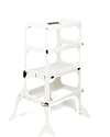 Ette Tete Torre Montessoriana Convertibile Step'n'Sit - Legno - Bianco con Cinghie Argento - Supporto Extra Torri Montessoriane_